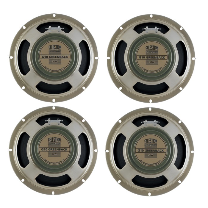 4 x Celestion G10 Greenback 16ohm 10" Speakers - BUNDLE PACK - Click Image to Close